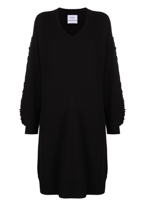 Barrie textured sleeeve cashmere dress - Black