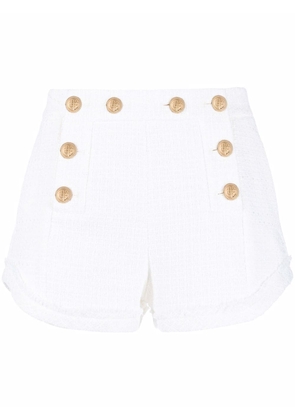 Dsquared2 high-waisted tweed shorts - White