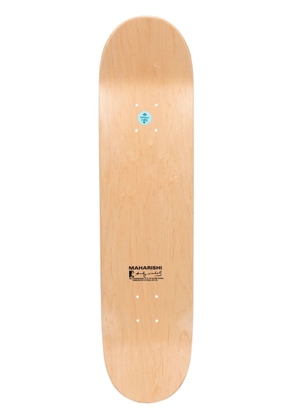 Maharishi logo-print detail skateboard - Brown