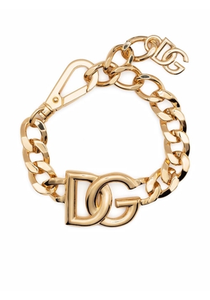 Dolce & Gabbana oversized-logo curb chain bracelet - Gold