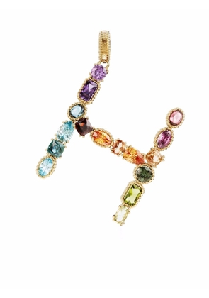 Dolce & Gabbana 18kt yellow gold H letter gemstone pendant