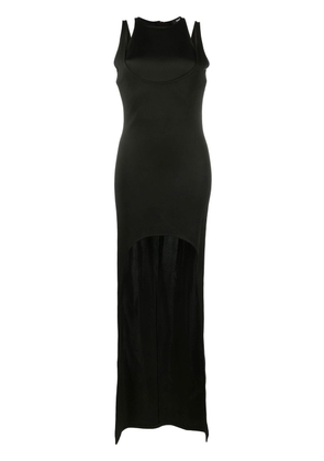 Balmain sleeveless layered long dress - Black