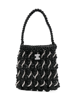 Yuzefi crystal-detail woven tote bag - Black
