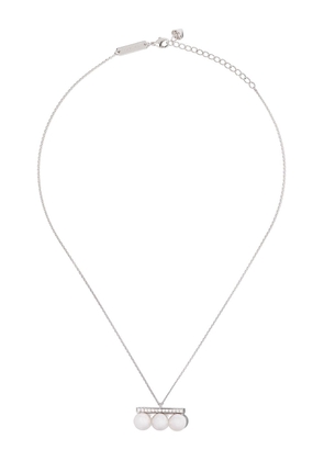 TASAKI 18kt white gold Collection Line Balance Neo diamond pave pendant - Silver