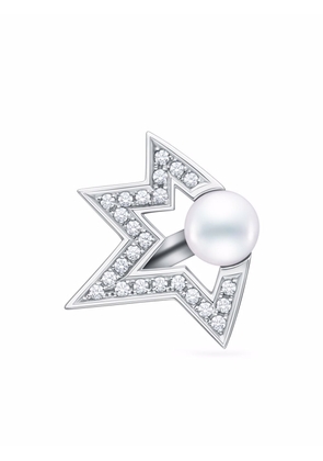 TASAKI 18kt white gold Collection Line Comet Plus diamond pearl ear cuff - Silver