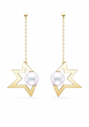 TASAKI 18kt yellow gold Collection Line Comet Plus pearl drop earrings