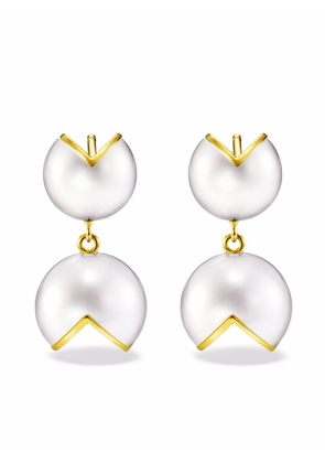 TASAKI 18kt yellow gold M/G TASAKI WEDGE freshwater pearl earrings