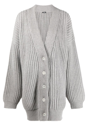 ASPESI oversized chunky ribbed knit cardigan - Grey