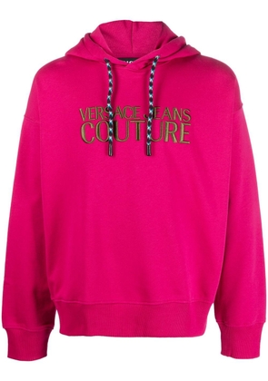 Versace Jeans Couture logo-embroidered hoodie - Pink
