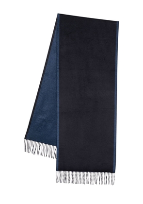 Zegna two-tone fringed silk scarf - Blue