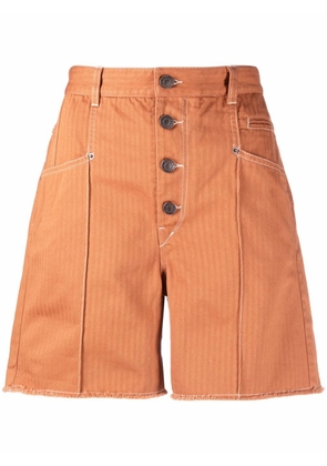 ISABEL MARANT button-fastening cotton shorts - Orange