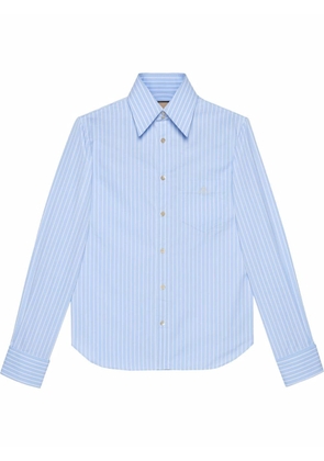 Gucci logo-embroidered striped shirt - Blue