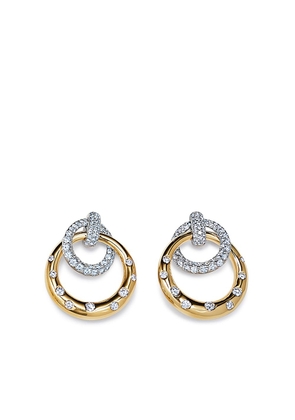 KWIAT 18kt gold diamond Cobblestone interlocking earrings