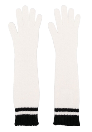 Alberta Ferretti long cashmere-wool gloves - White