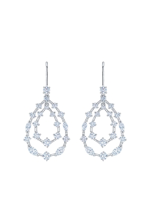 KWIAT 18kt white gold diamond Starry Night double teardrop earrings - Silver