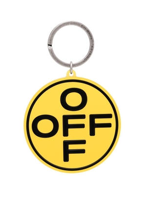 Off-White logo-print keyring - Yellow