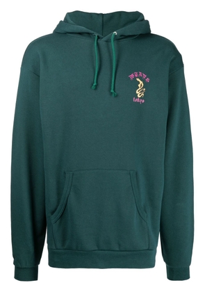 WTAPS embroidered-logo pullover hoodie - Green