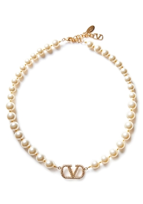Valentino Garavani VLogo Signature pearl necklace - Gold