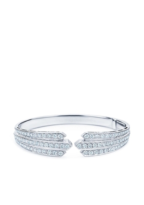 KWIAT 18kt white gold diamond Cascade open bangle - Silver