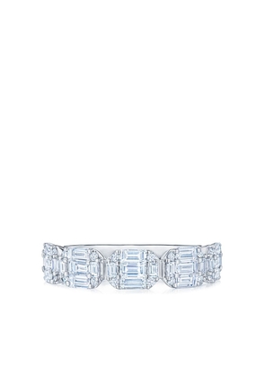 KWIAT 18kt white gold diamond Sunburst partway band ring - Silver