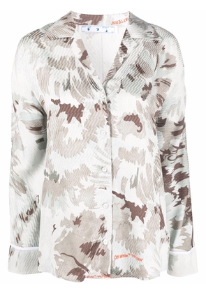 Off-White abstract floral-print shirt - Grey