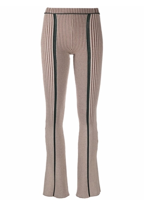Eckhaus Latta striped flared leggings - Neutrals