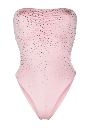 Forte Forte rhinestone-embellished strapless swimsuit - Pink