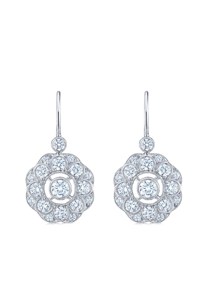 KWIAT 18kt white gold diamond Splendor layered cluster drop earrings - Silver