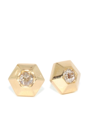 FRED LEIGHTON 18kt yellow gold diamond hexagonal stud earrings