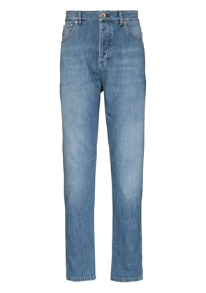Brunello Cucinelli logo-patch slim-fit jeans - Blue