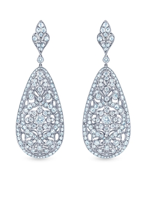 KWIAT 18kt white gold diamond Splendor Puffy teardrop pendant earrings - Silver