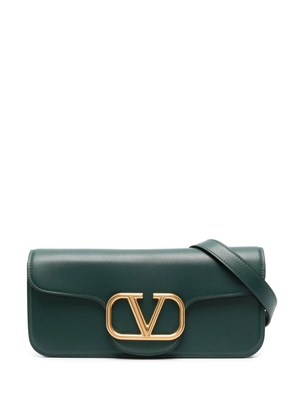 Valentino Garavani logo-plaque leather shoulder bag - Green