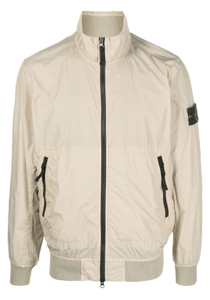 Stone Island logo-patch zip-up bomber jacket - Brown