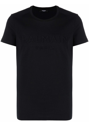 Balmain logo-embossed crew-neck T-shirt - Black