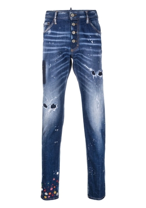 Dsquared2 Ditsy ripped slim-fit jeans - Blue