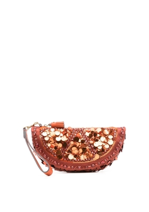 Anya Hindmarch sequin-embellished clutch bag - Red