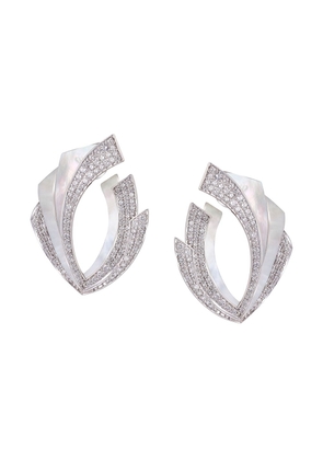 Ananya 18kt white gold diamond Mogra Light Blossom clip-on earrings - Silver