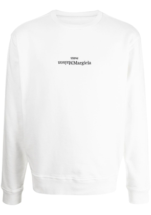 Maison Margiela embroidered inverted logo sweatshirt - White