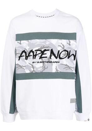 AAPE BY *A BATHING APE® logo-print crew neck sweatshirt - White