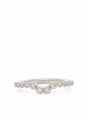 Annoushka 18kt white gold Marguerite diamond half jacket ring - Silver