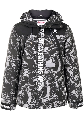 AAPE BY *A BATHING APE® camouflage print hooded padded jacket - Grey