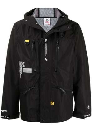 AAPE BY *A BATHING APE® zip-front hooded jacket - Black
