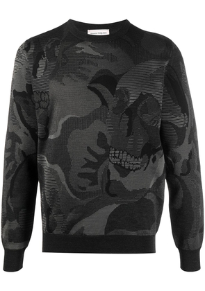 Alexander McQueen abstract-print long-sleeve sweatshirt - Black