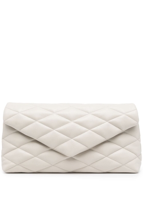 Saint Laurent Sade Puffer Envelope clutch bag - White