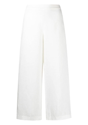 Ermanno Scervino high-rise wide-leg linen trousers - White