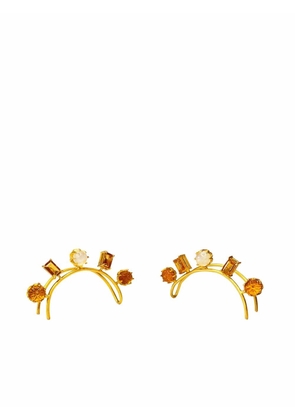AKANSHA SETHI Roshni moonstone and citrine ear cuffs - Gold