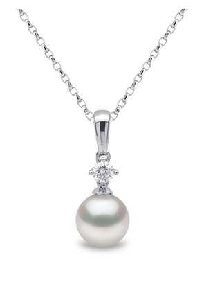 Yoko London 18kt white gold Classic Akoya pearl and diamond necklace - Silver