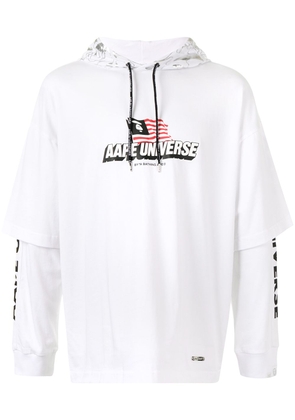 AAPE BY *A BATHING APE® logo-print layered hoodie - White