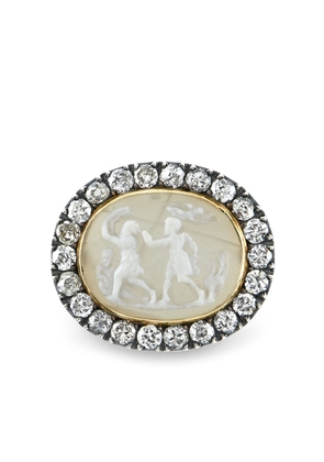 Pragnell Vintage 1714-1830 18kt yellow gold Georgian agate cameo diamond ring