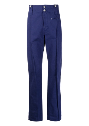 MARANT pressed-crease cotton straight trousers - Blue